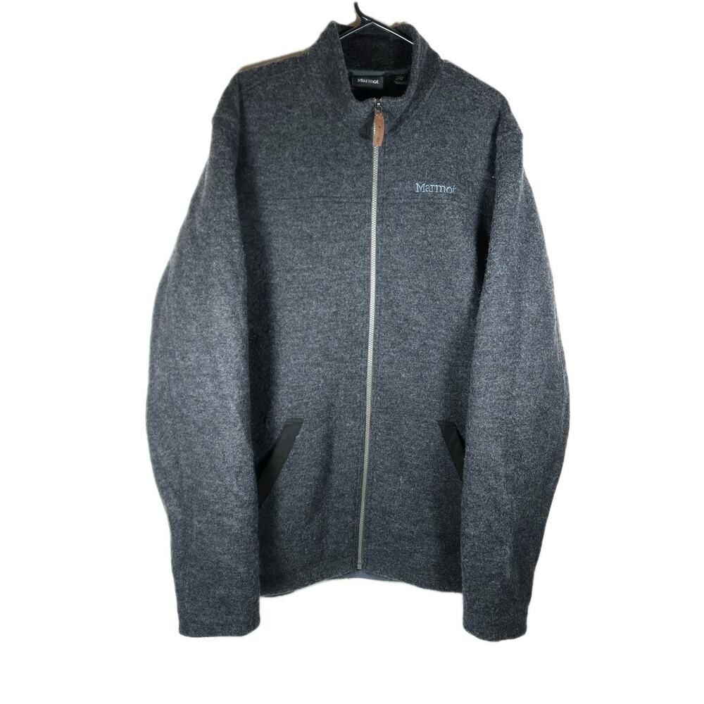 Marmot Bancroft Men's XXL Gray Full Zip Mockneck Heavyweight Fleece Jacket